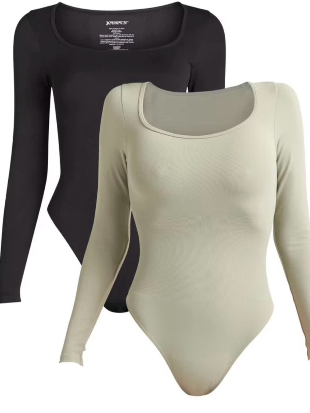 BRAND NEW Joyspun 2 PACK Slimming Square Neck Bodysuit Long-Sleeve Size XXXL